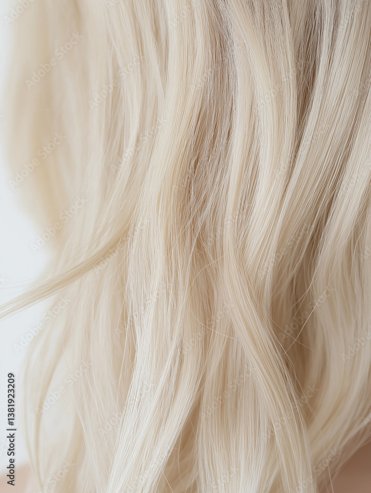 プラチナブロンドのヘアカラーの髪のクローズアップ プラチナブロンドのヘアカラーの髪のクローズアップ