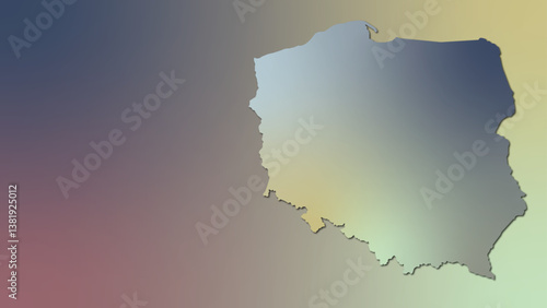 Tło stworzone z kolorów pastelowych z widocznym zarysem konturów Polski