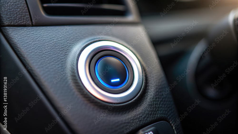 close up view of push start button modern vehicle, showcasing its sleek design and illuminated features, emphasizing convenience and technology close up view of push start button modern vehicle, showcasing its sleek design and illuminated features, emphasizing convenience and technology
