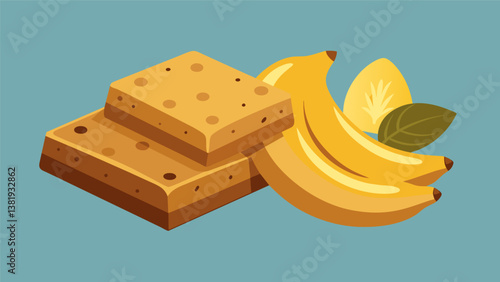A batch of proteinpacked peanut butter and banana bars perfect for pre or postworkout fuel.. Vector illustration