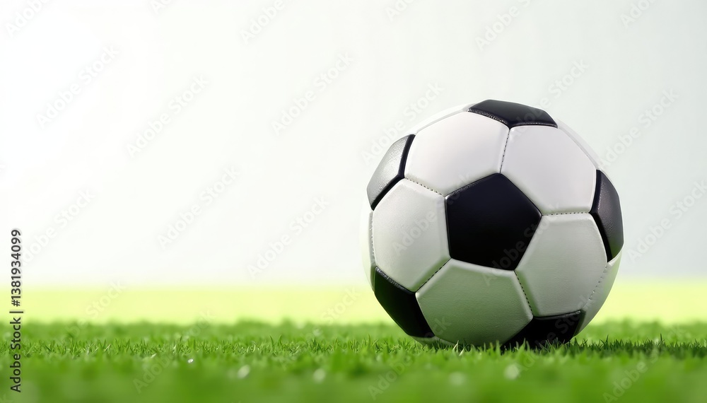 Obraz premium Perfectly centered football, pristine white backdrop, game day, sports