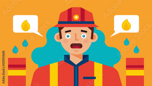 A firefighter talks about the physical and emotional demands of the job and the fulfillment of saving lives.. Vector illustration