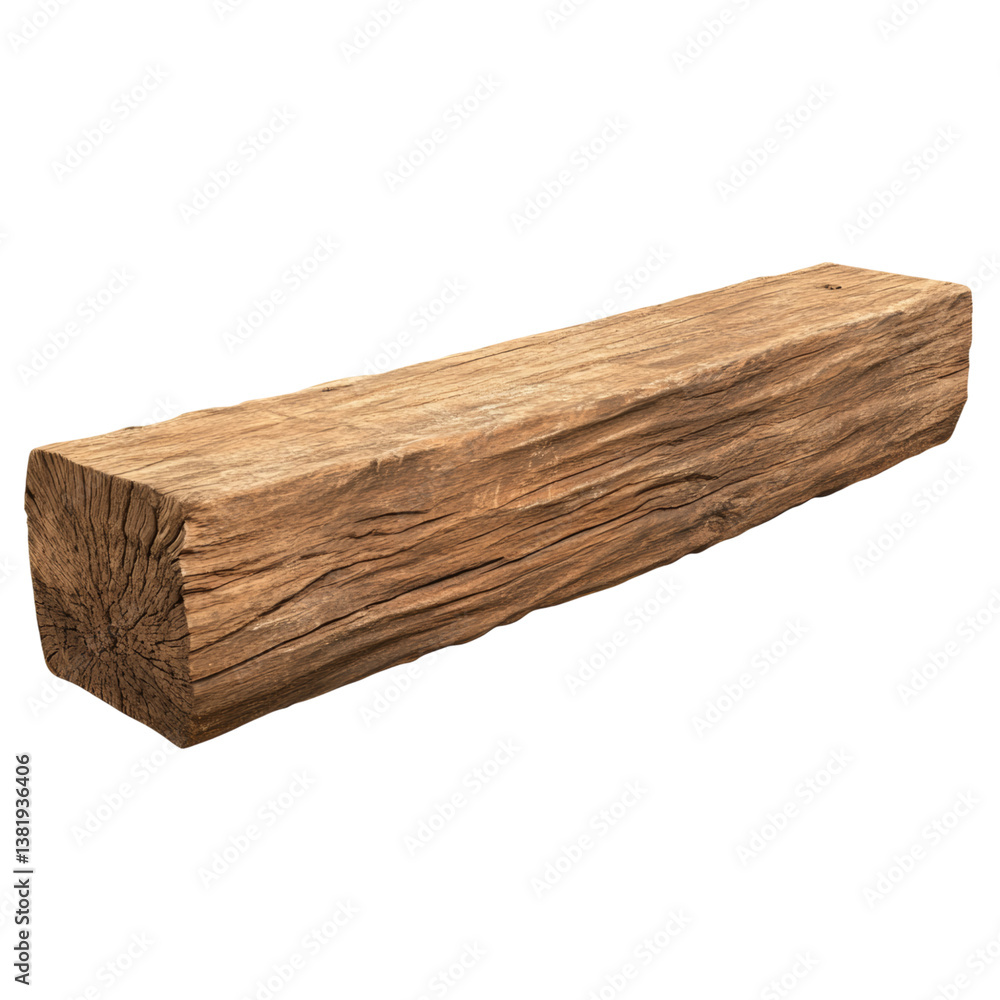 Natural Wooden Log with Rustic Texture and Grain Natural Wooden Log with Rustic Texture and Grain