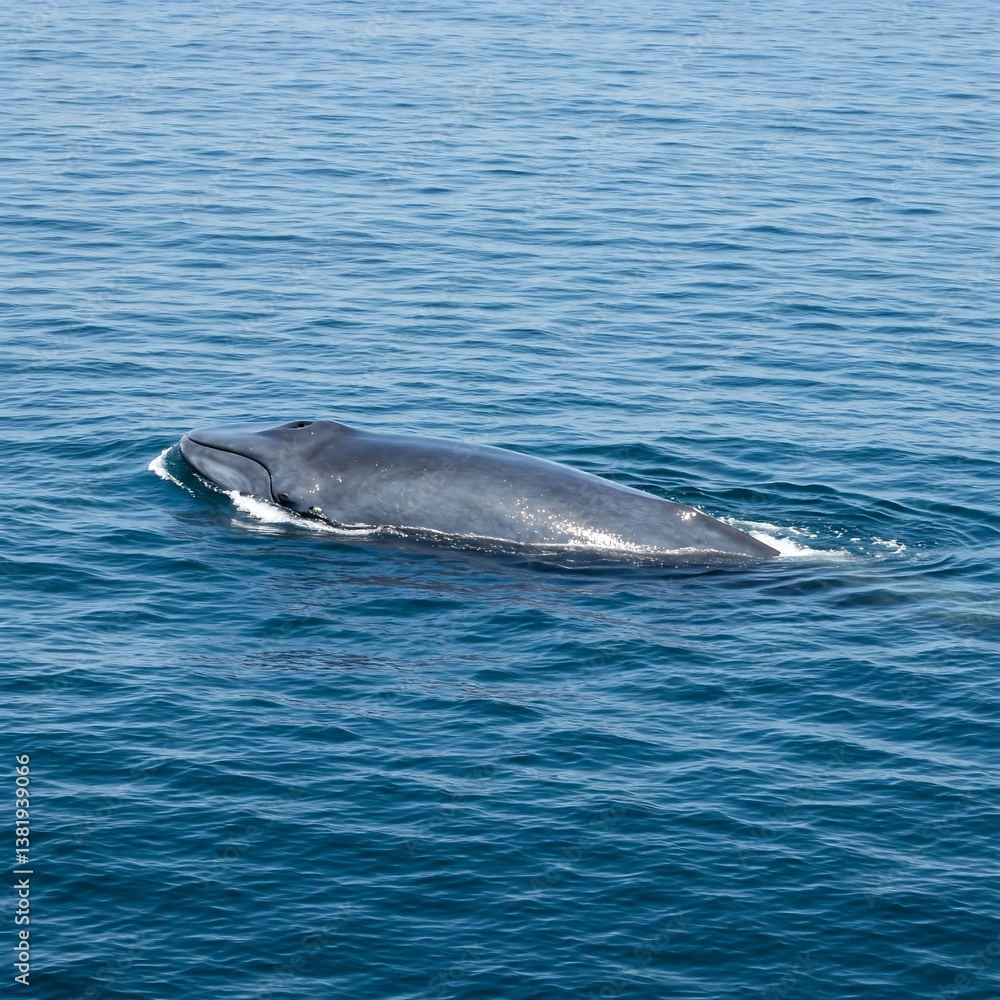 Fototapeta premium Blue whale swimming in the ocean wildlife photography marine animal conservation nature travel destination sea life