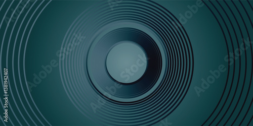 modern Blue abstract background with glowing circles. Swirl circular lines pattern. Geometric spiral. Twirl element. Modern graphic design. Futuristic technology concept. Vector illustration