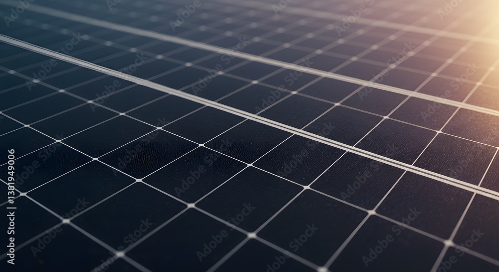 Solar Panel Closeup with Sunset Glow. Solar Panel Closeup with Sunset Glow.