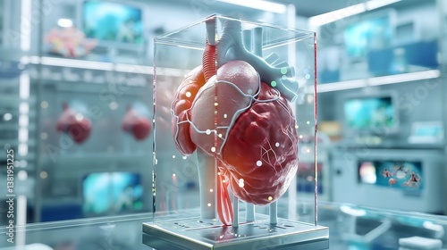 3D Human Heart Model in Display Case
