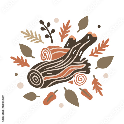 Agarwood Aquilaria Malaccensis Wood Vector Illustration
