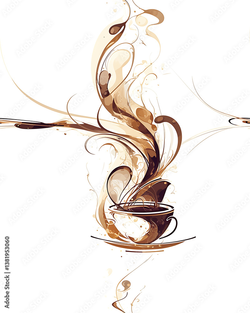 seamless pattern Realistic and artistic illustrations of coffee beans, brewing equipment, coffee cups for background or wallpaper seamless pattern Realistic and artistic illustrations of coffee beans, brewing equipment, coffee cups for background or wallpaper