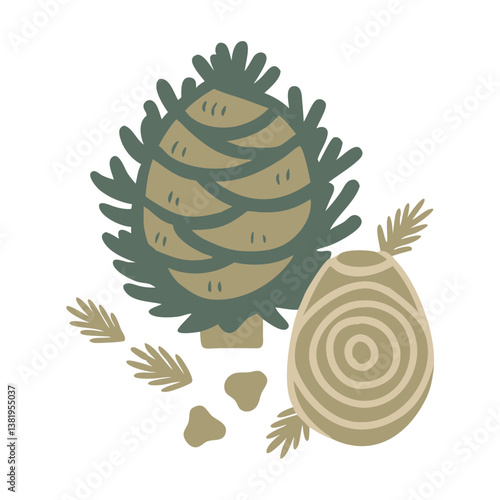 Cedarwood Atlas Illustration - Cedrus Atlantica