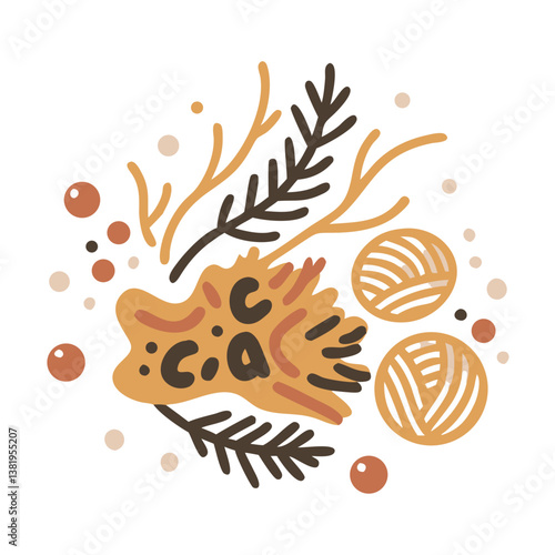 Juniperus Oxycedrus Wood Vector Illustration