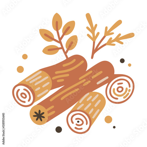 Australian Sandalwood Santalum Spicatum Wood Illustration