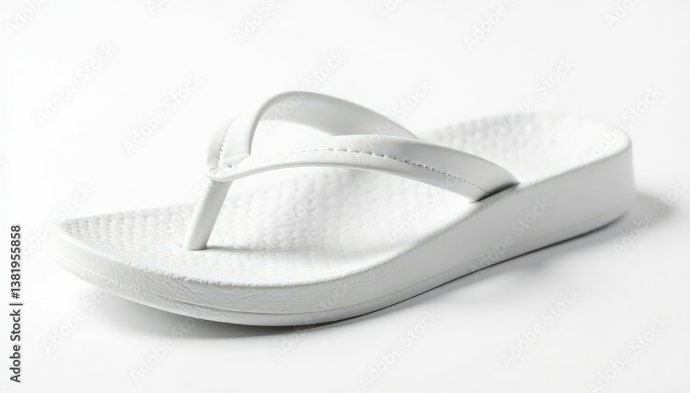 Single white flip-flop, isolated on pure white background , photography, background Single white flip-flop, isolated on pure white background , photography, background