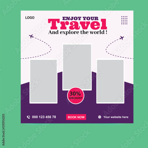Explore the World Facebook and Instagram Posts For Travel Agency - Book Your Dream Vacation Today. Perfect Vacation, Affordable Getaways, Customized Tours, Exclusive Deals Now!


