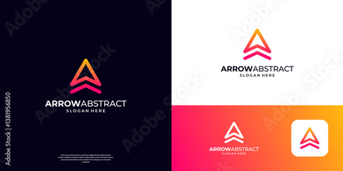 Simple right arrow logo design. Geometric arrow shape usable for business and finance.