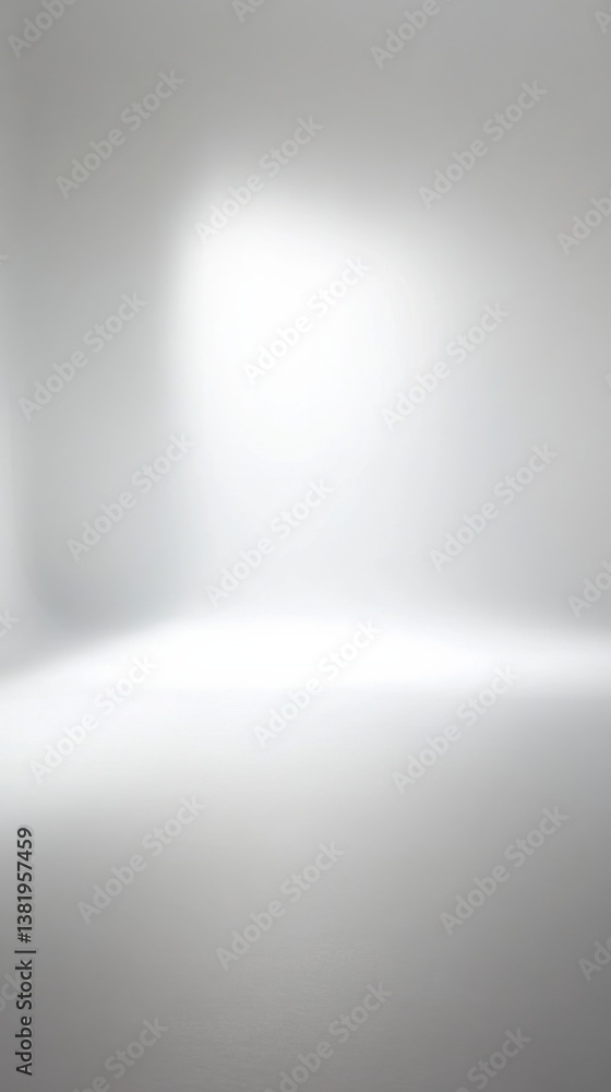 Minimalist empty room with soft lighting and subtle shadows in monochrome space Minimalist empty room with soft lighting and subtle shadows in monochrome space