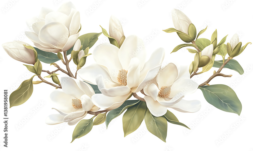 Fototapeta premium Floral flower vector Illustrations on white background