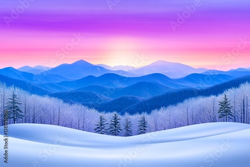 Wallpaper Mural A misty mountain sunrise bokeh background, where the distant peaks blur into glowing pastel light Torontodigital.ca