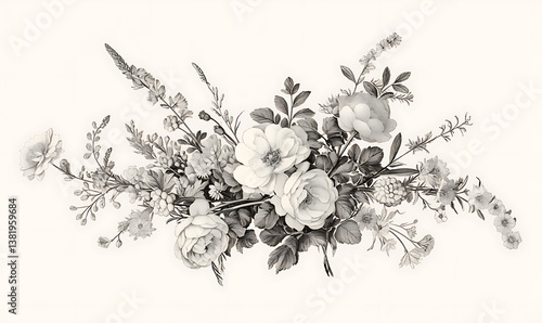 Floral flower vector Illustrations on white background