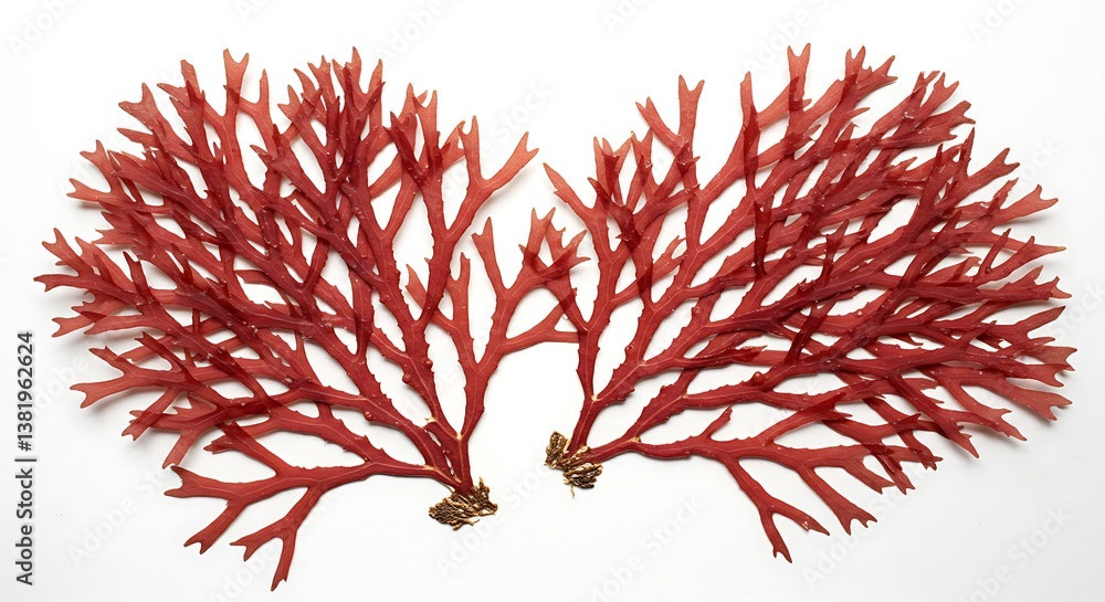 Naklejka premium Crimson Seaweed Symphony AI Generated