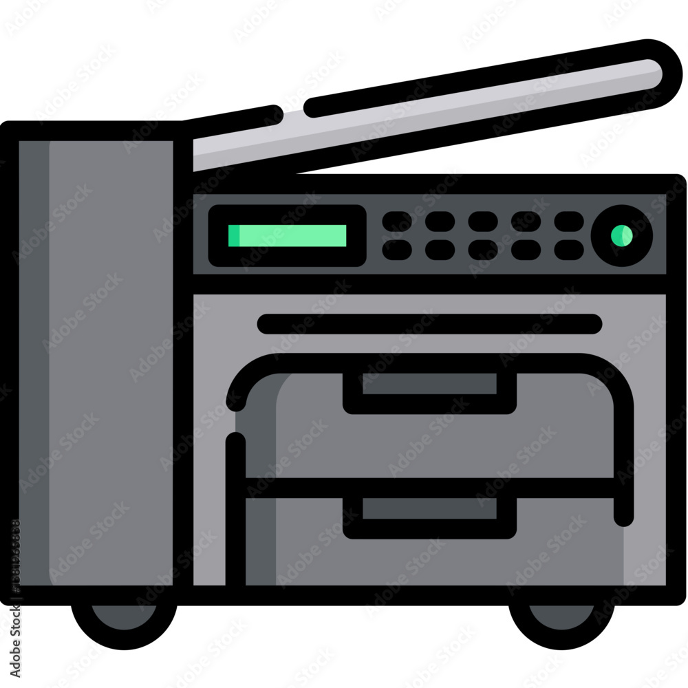 Obraz premium vector illustration of a printer