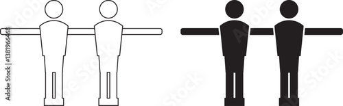 outline silhouette foosball player icon set