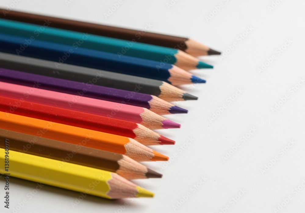 Colorful pencils rainbow arrangement sharp Colorful pencils rainbow arrangement sharp