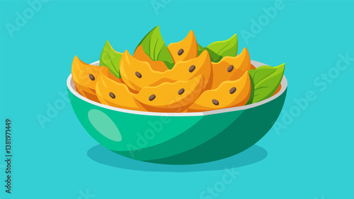 A bowl of crispy seaweed snacks a satisfying alternative to traditional chips.. Vector illustration