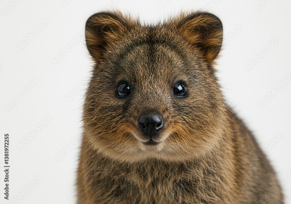 Adorable quokka close-up portrait furry Adorable quokka close-up portrait furry
