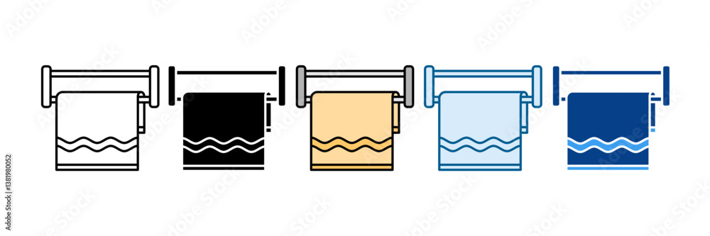 Towel Rack Icon Set Multiple Style Collection Towel Rack Icon Set Multiple Style Collection