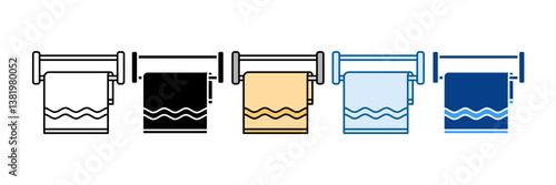 Towel Rack Icon Set Multiple Style Collection