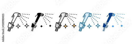 Bidet Icon Set Multiple Style Collection