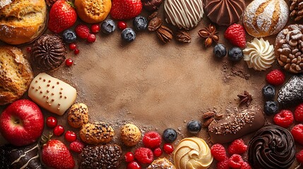 Assorted Pastries Circle Display
