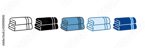 Bath Towel Set Icon Set Multiple Style Collection
