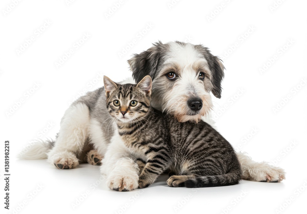 Obraz premium Adorable dog cat duo fluffy