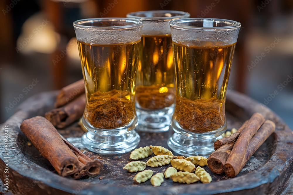 Authentic Djiboutian Shaah Tea Service with Spices and Glassware Authentic Djiboutian Shaah Tea Service with Spices and Glassware