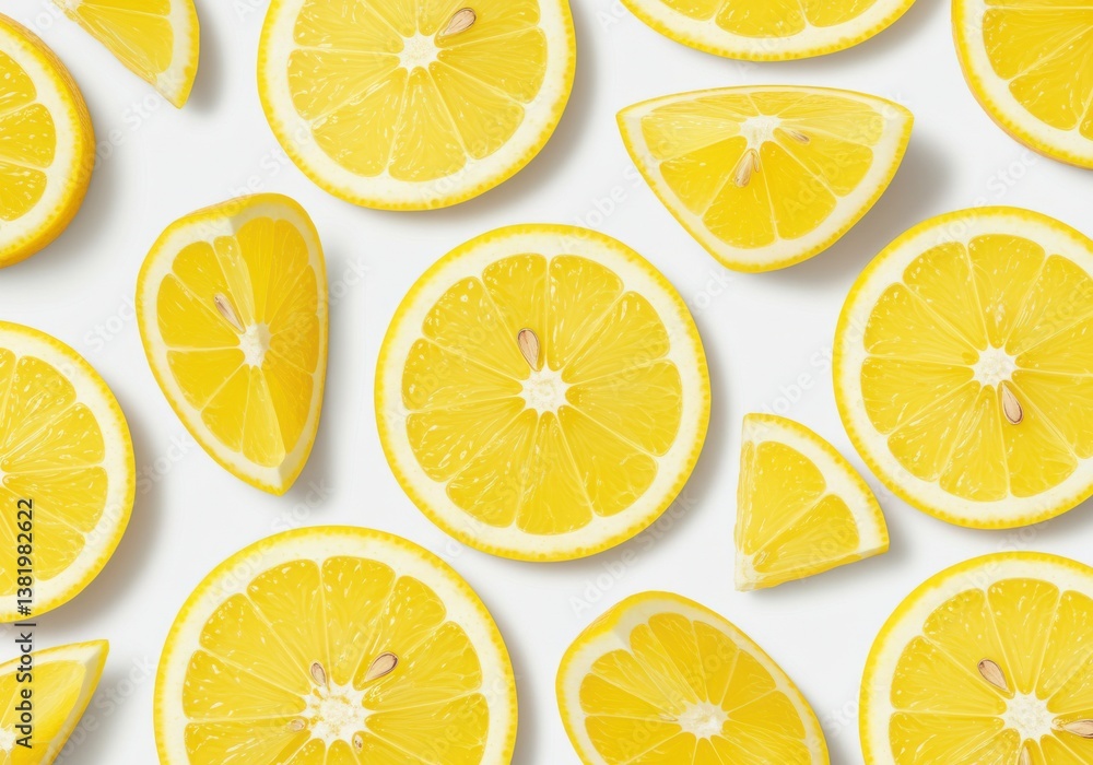 Bright yellow lemon slices citrus Bright yellow lemon slices citrus