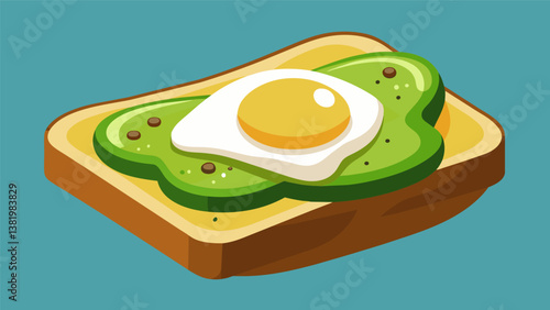 A slice of whole grain toast topped with smashed avocado and a poached egg for a delicious and proteinpacked snack that will help muscles repair and. Vector illustration