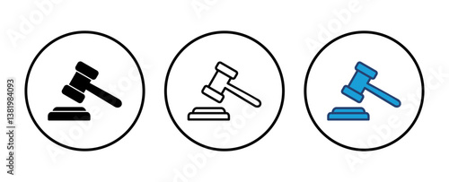 Gavel icon vector. judge gavel icon vector. law icon vector. auction hammer