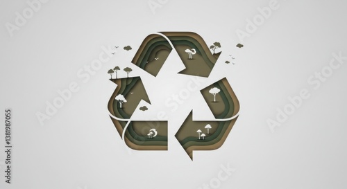 Sustainable Recycling Symbol in Nature