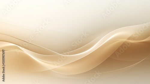 A beige background with golden lines and curves, simple and elegant style, light gold and white color scheme, soft lighting, and an abstract composition. 
