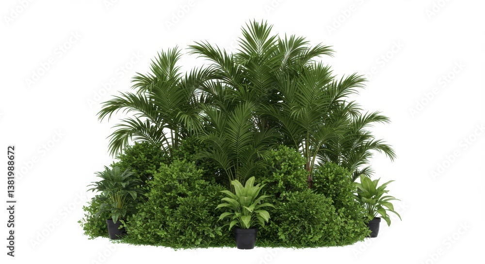 Obraz premium Tropical shrubs lush green foliage