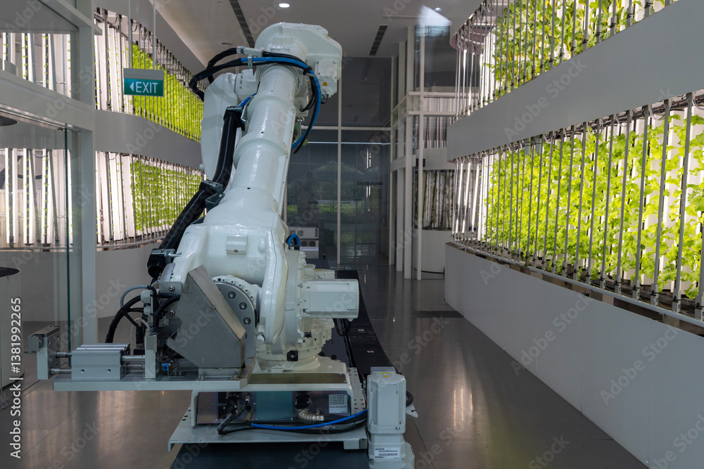 Smart robotic farmers concept with fully automated seeding, nursery and harvesting.