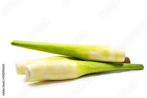 Obraz na płótnie Water bamboo or wild rice stem isolated on white background. w salonie