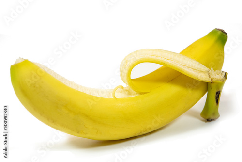 Isolated banana sat alone on the table