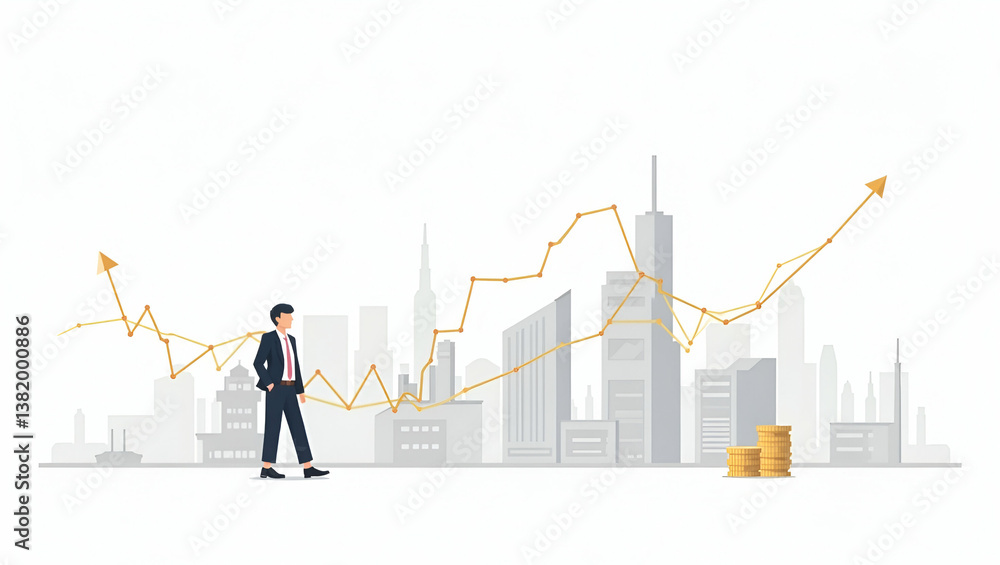 Minimalist Financial Wallpaper Design: Trade War & Investor Sentiment Inspired Vector Illustration for Market Trends Analysis with Ample Space for Digital Overlays Minimalist Financial Wallpaper Design: Trade War & Investor Sentiment Inspired Vector Illustration for Market Trends Analysis with Ample Space for Digital Overlays