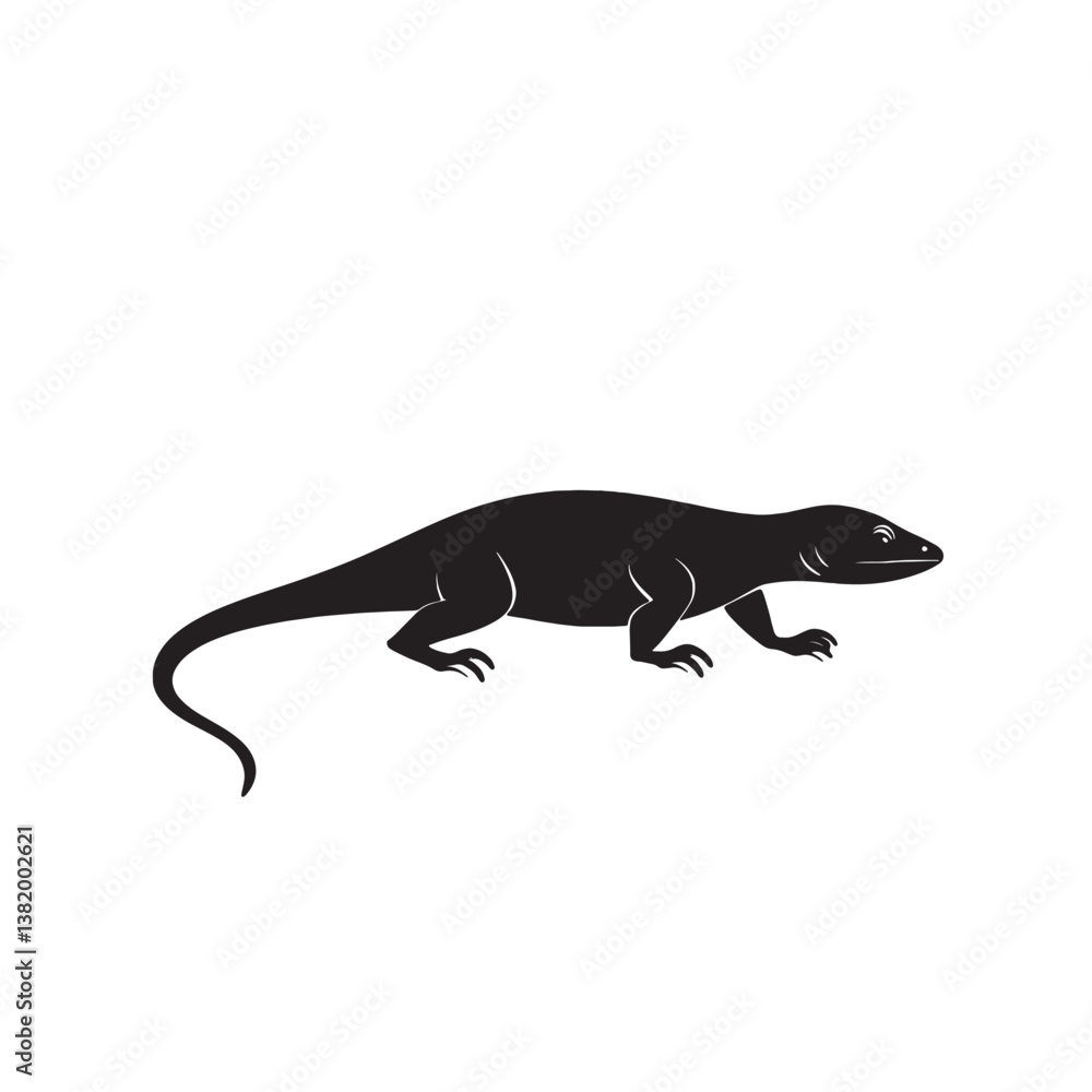 Fototapeta premium Sharp Skink Silhouette with Long Legs