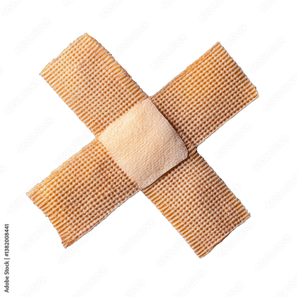 Creative bandage design, minimalist aesthetic, neutral tones, perfect for health blog or wellness product promotion. Isolated on white background or PNG