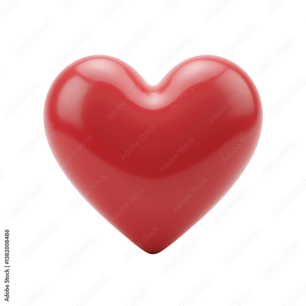 Shiny red heart on white isolated background Shiny red heart on white isolated background