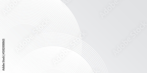 Absract white glowing geometric lines on gray background simple design art illustration